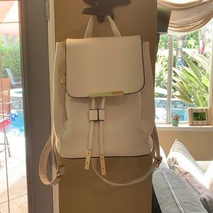 White Backpack purse.